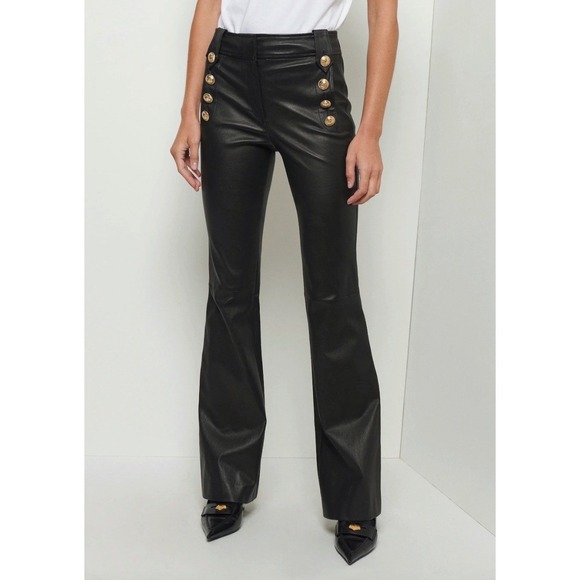 Derek Lam 10 Crosby Pants - $995 Derek Lam 10 Crosby Size 4 Black Leather Robertson Flare Trousers *READ*